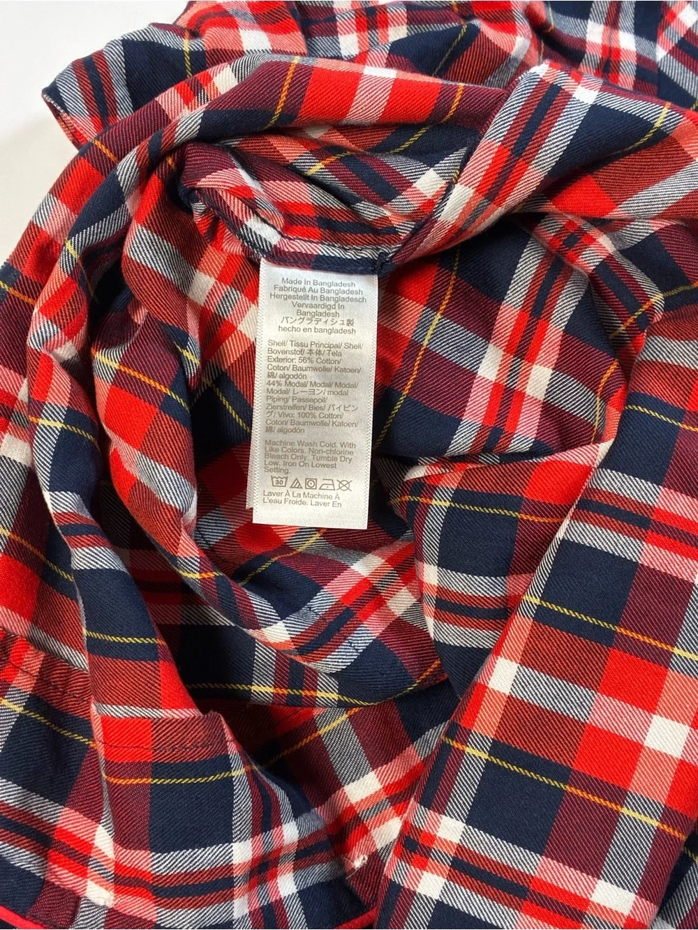 J. Crew Chestnut Navy & Red Plaid Pajama Top(only)